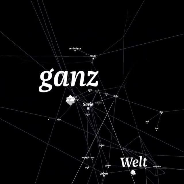 Kosmos word network focused on the word “ganz”